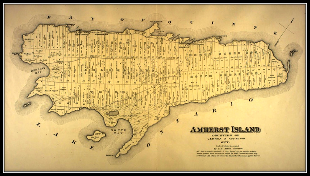 Amherst Island Map from the Frontenac - Lennox - Addington 1878, Ontario Published by J. H. Meacham & Co. in 1878